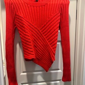 Steve Madden red asymmetrical sweater